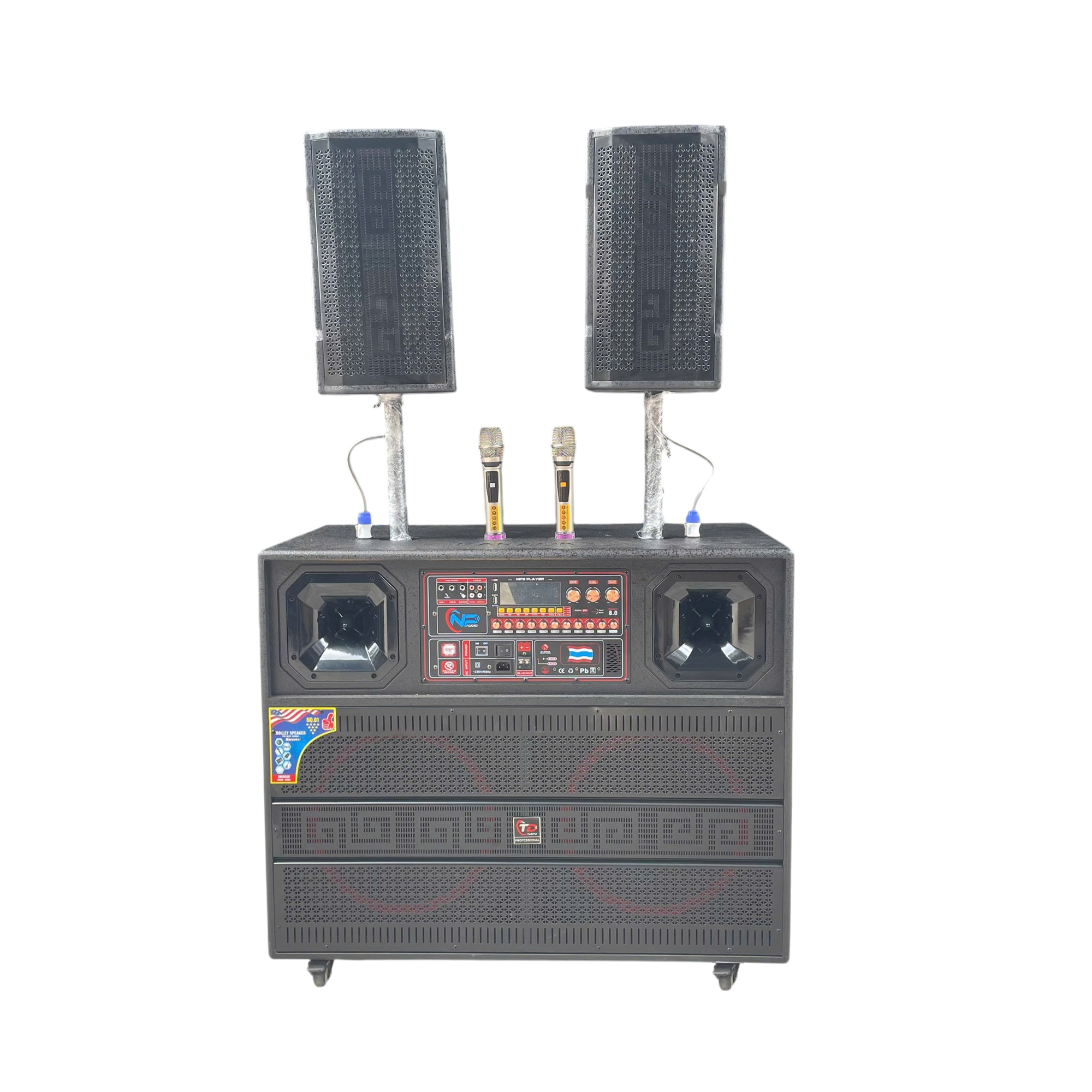 Loa N44, 2 Bass 40cm, Công Suất 3600W, Kèm 2 micro UHF Kim Loại Loa N44, 2 Bass 40cm, Công Suất 3600W, Kèm 2 micro UHF Kim Loại